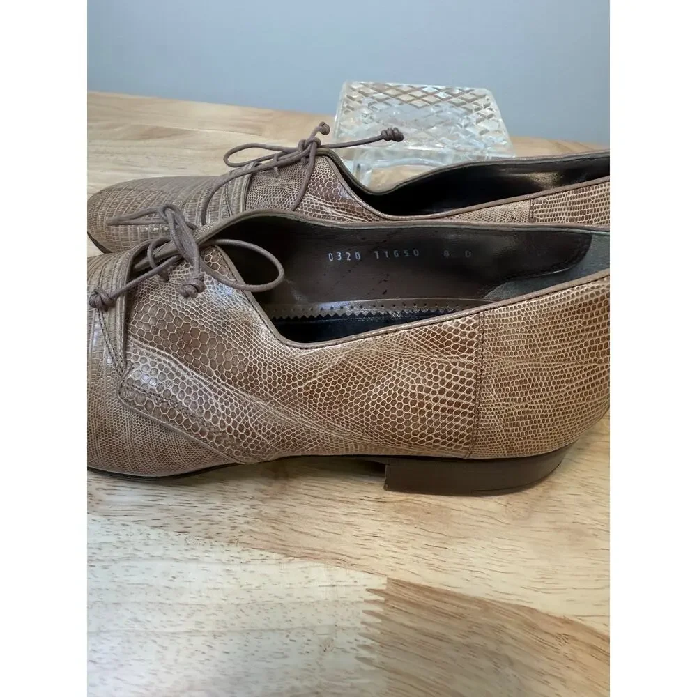Vintage Joti Handcrafted in Italy Lizard Men's Dress Shoes Tan Size 8 JL